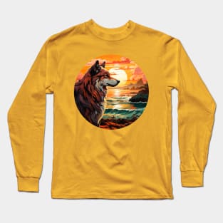 Wolf sunset close Long Sleeve T-Shirt